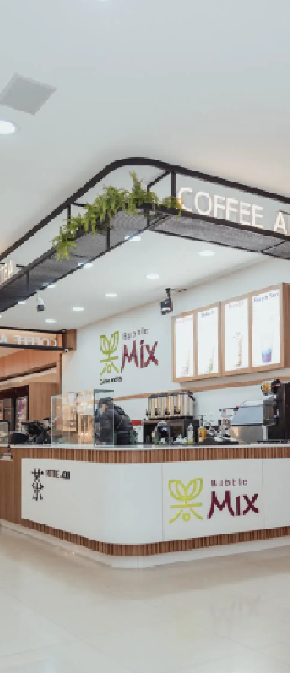 Quiosque Bubble Mix no padrão visual atual, em praça de alimentação