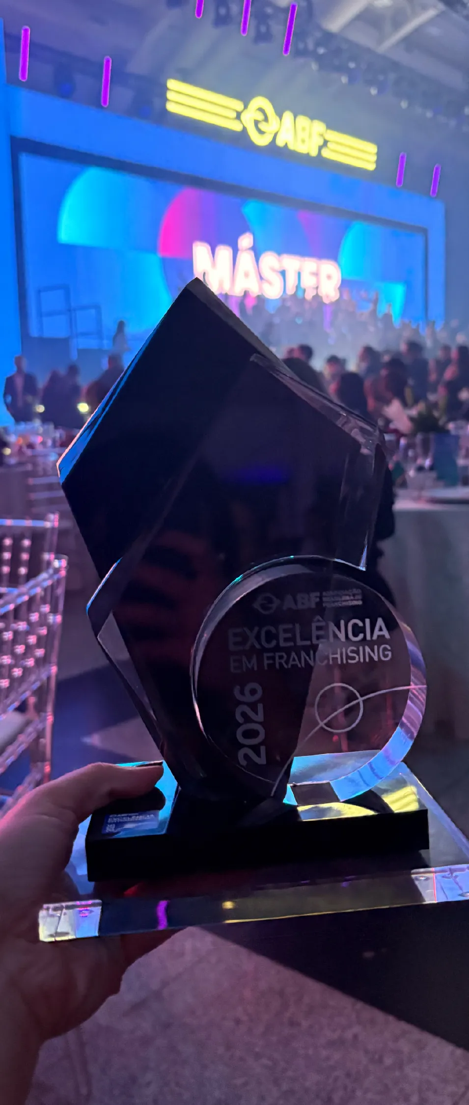 Troféu do Selo de Excelência em Franchising 2026 da ABF, categoria Máster