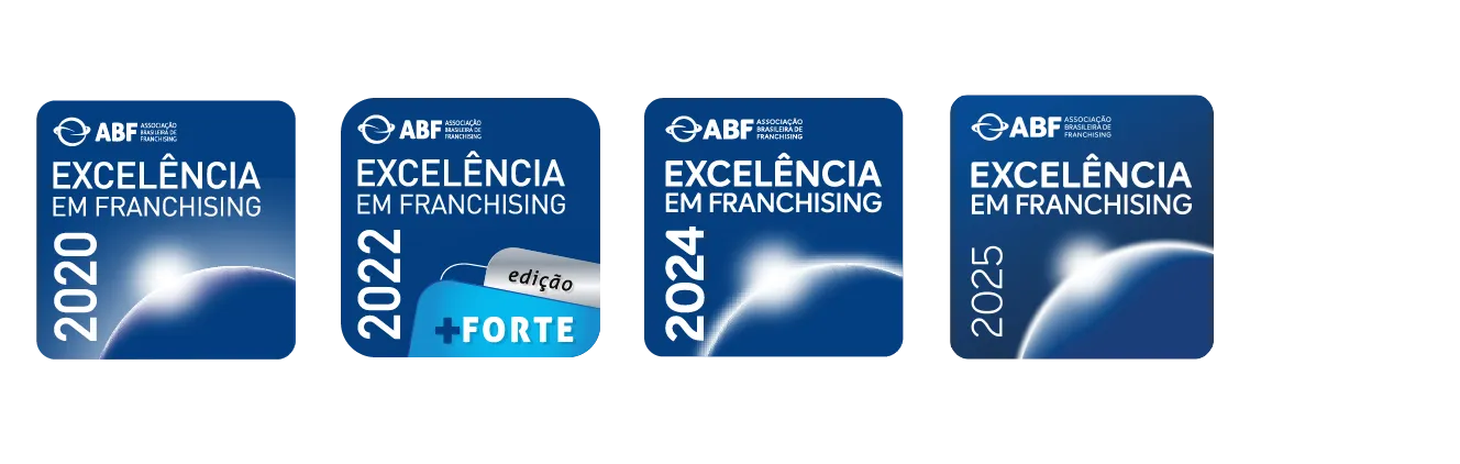 Selos ABF de excelência em franchising 2020, 2022, 2024 e 2025